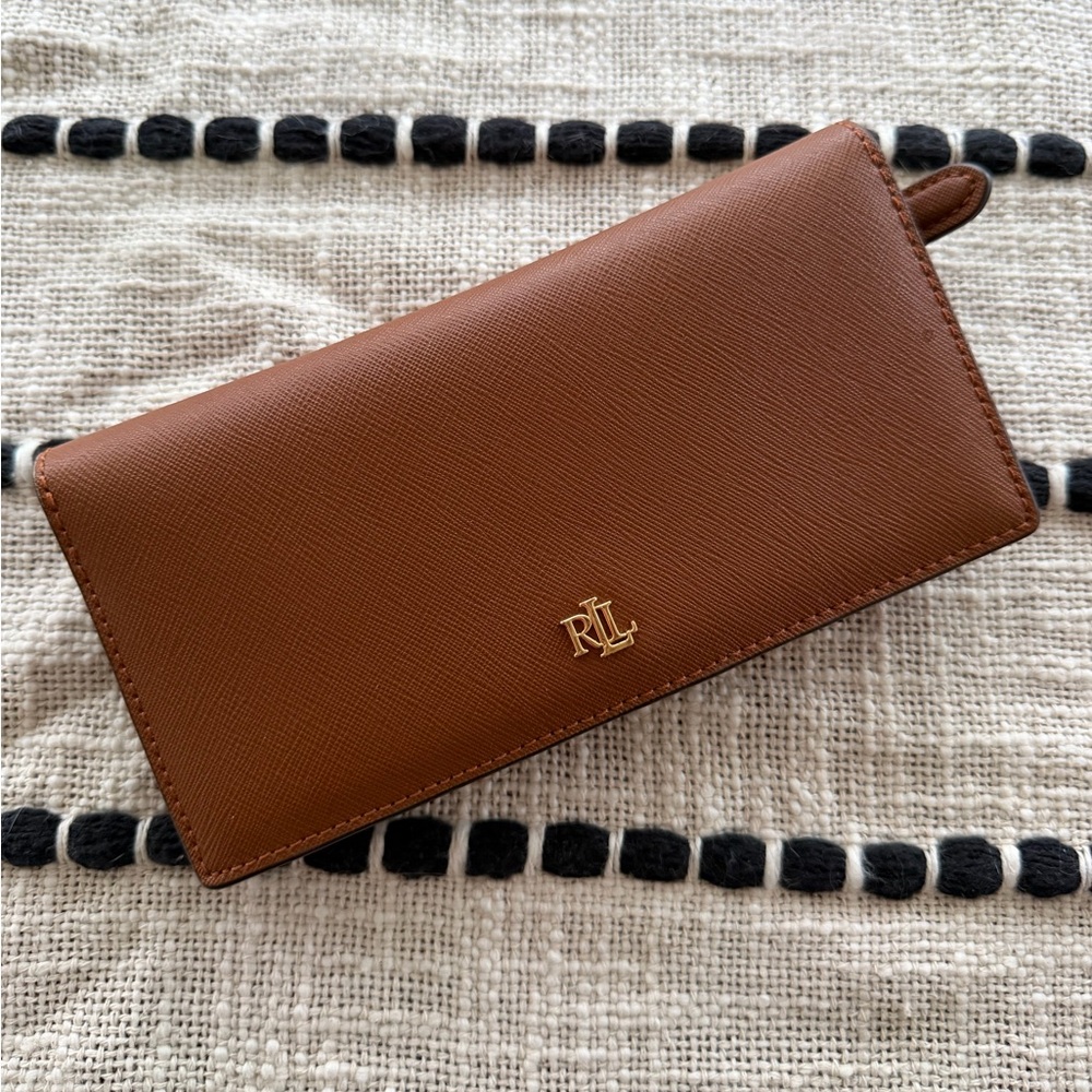 Lauren Ralph Lauren Crosshatch Leather Slim Wallet